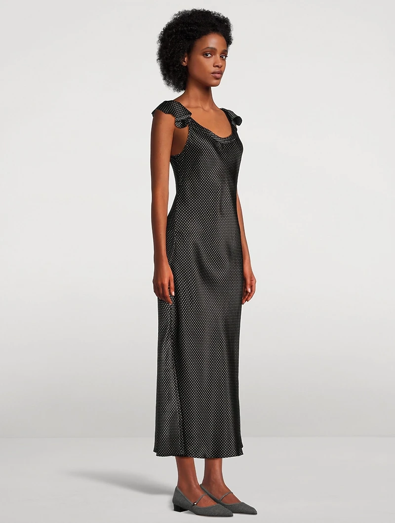 Agoura Silk Dress Polka Dot Print