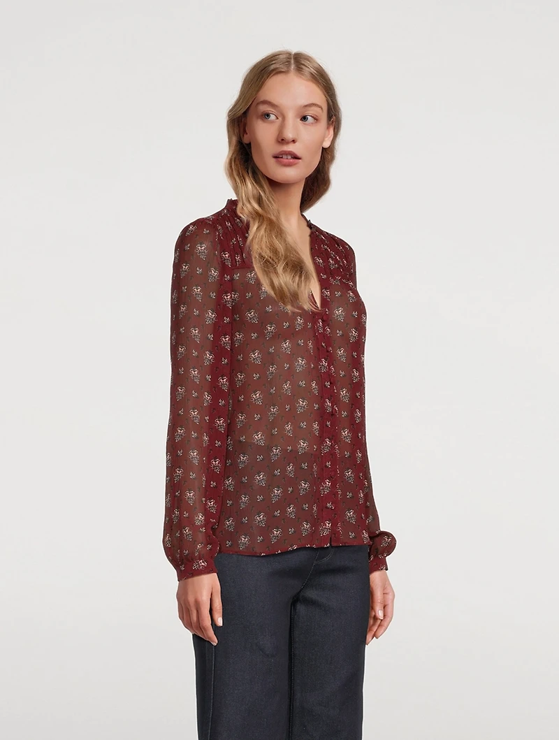 Monika Silk Blouse Floral Print