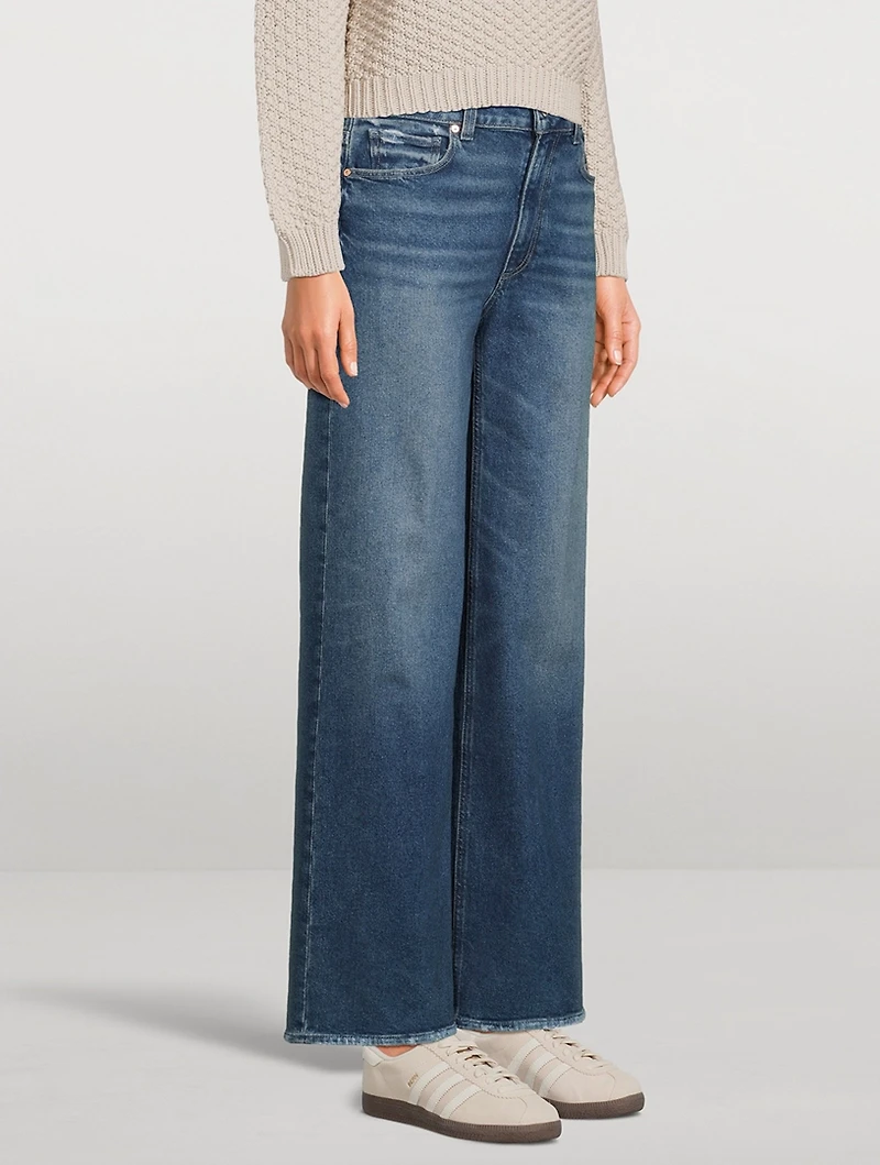 Sasha Wide-Leg Distressed Jeans