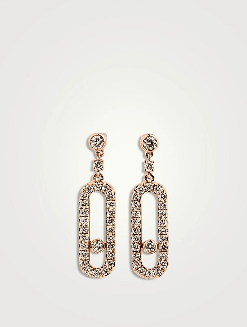 Move Uno 18K Rose Gold Earrings With Diamonds