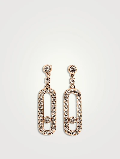 Move Uno 18K Rose Gold Earrings With Diamonds