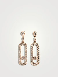 Move Uno 18K Rose Gold Earrings With Diamonds