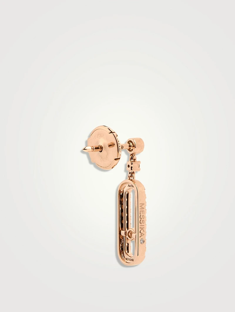 Move Uno 18K Rose Gold Earrings With Diamonds