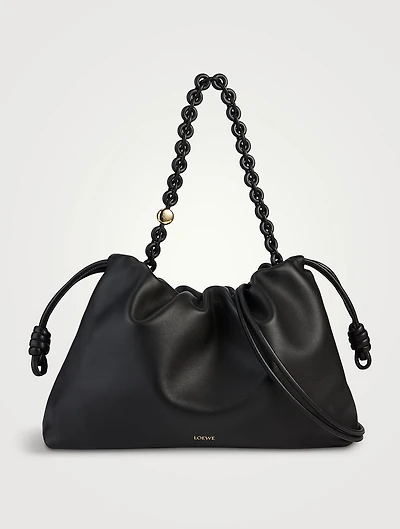 Large Flamenco Leather Purse With Donut Chain
