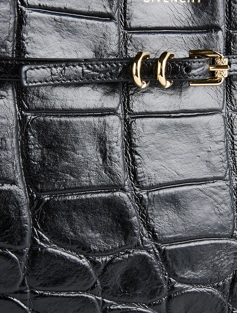 Medium Voyou Croc-Embossed Leather Tote Bag