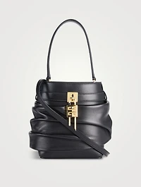 Shark Lock Slouchy Leather Bucket Bag