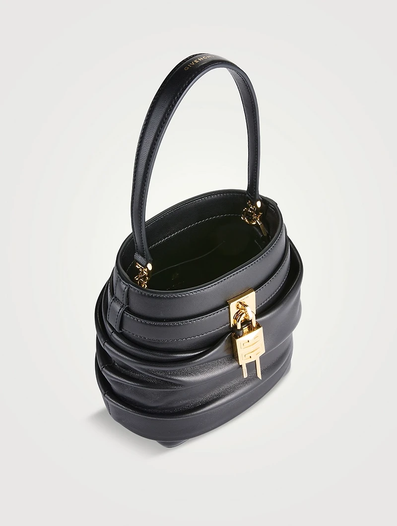 Shark Lock Slouchy Leather Bucket Bag