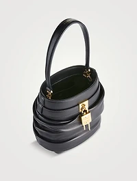 Shark Lock Slouchy Leather Bucket Bag