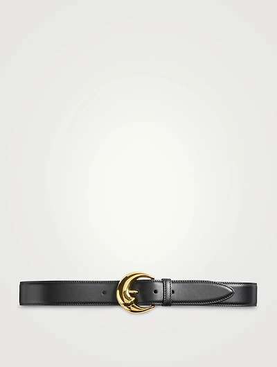 Leather Belt With Paisley Buckle