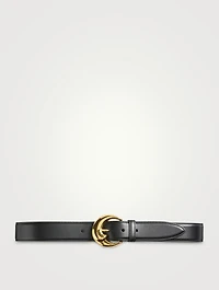 Leather Belt With Paisley Buckle