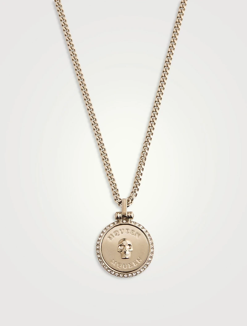 Sovereign Skull Pendant Necklace With Crystals