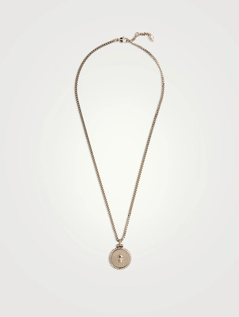 Sovereign Skull Pendant Necklace With Crystals