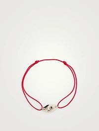 Menottes Dinh Van R8 Satin Cord And White Gold Bracelet