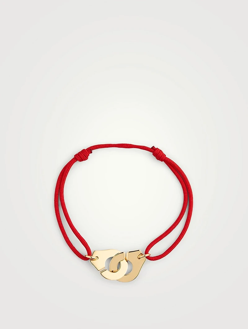 Menottes Dinh Van R15 Cotton Cord And Gold Bracelet