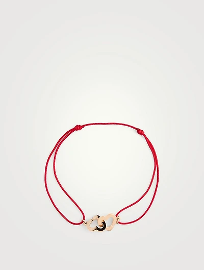 Double Cœurs R9 Satin Cord And Rose Gold Bracelet