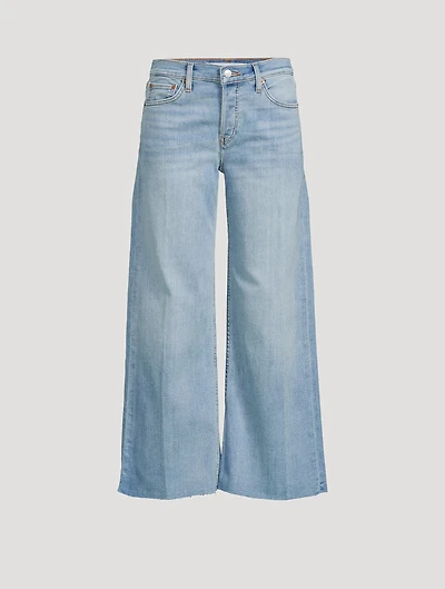 Mid-Rise Wide-Leg Crop Jeans