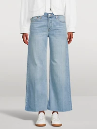 Mid-Rise Wide-Leg Crop Jeans