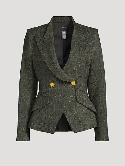 Crossover Double-Breasted Blazer