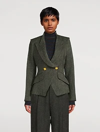 Crossover Double-Breasted Blazer