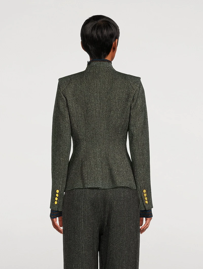 Crossover Double-Breasted Blazer