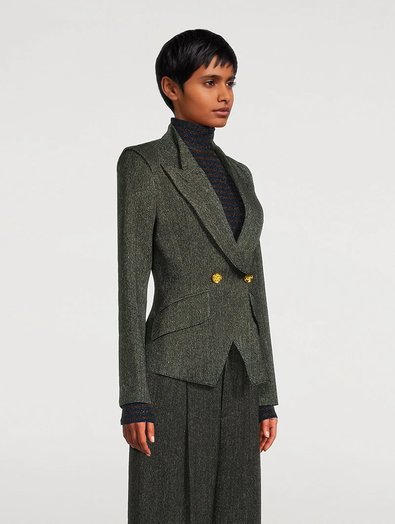 Crossover Double-Breasted Blazer