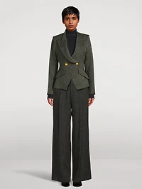 Crossover Double-Breasted Blazer