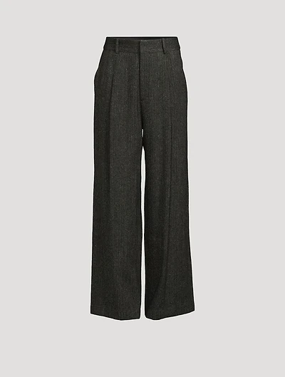 Pleated Wide-Leg Trousers
