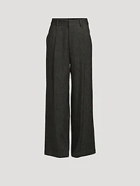 Pleated Wide-Leg Trousers