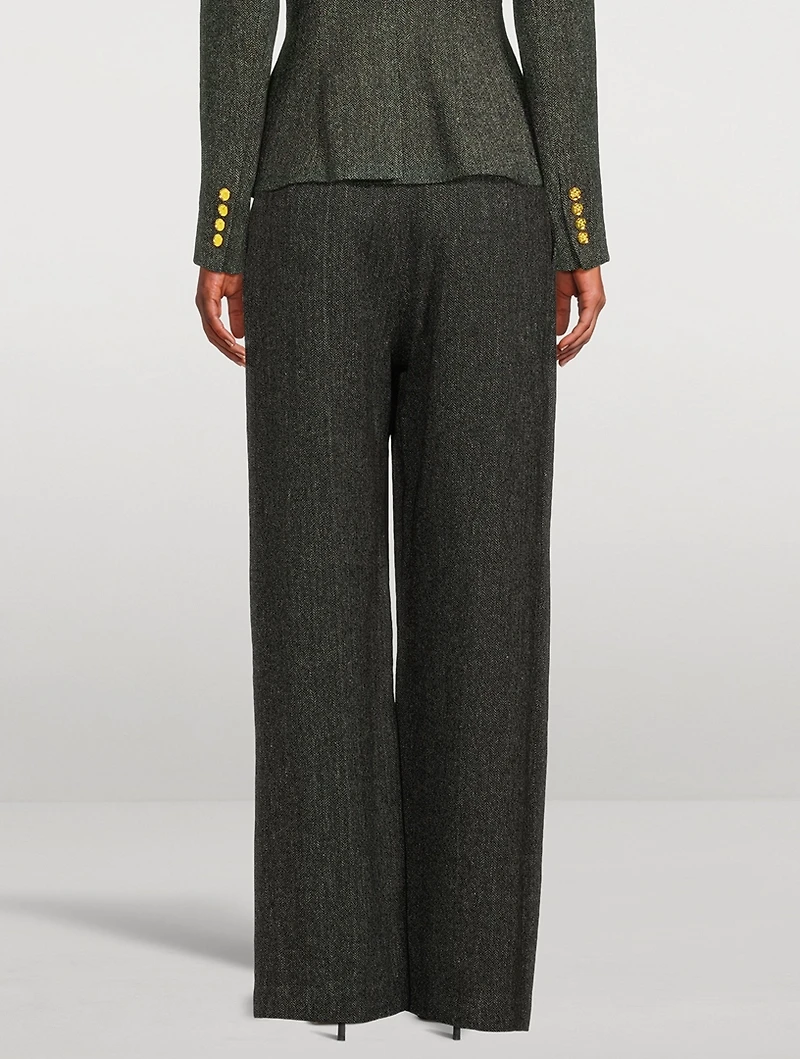 Pleated Wide-Leg Trousers