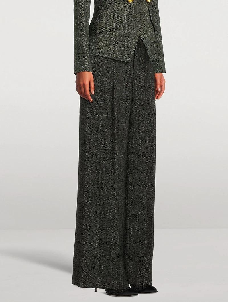 Pleated Wide-Leg Trousers