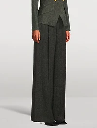 Pleated Wide-Leg Trousers