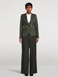 Pleated Wide-Leg Trousers