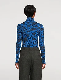 Jersey Turtleneck Floral Print