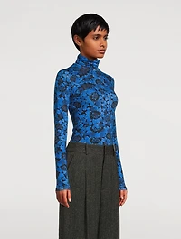 Jersey Turtleneck Floral Print