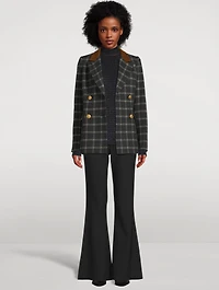 Wedding Double-Breasted Windowpane Check Blazer