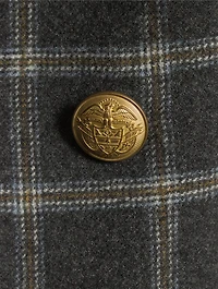 Wedding Double-Breasted Windowpane Check Blazer
