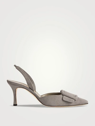 Mayslibi Suede Slingback Pumps