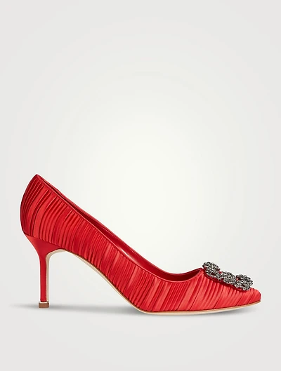 Hangisi 70 Plissé Satin Pumps
