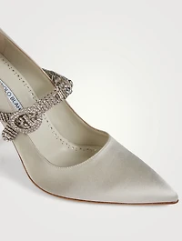 Hamedi Embellished Satin Mary Jane Pumps