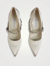 Hamedi Embellished Satin Mary Jane Pumps