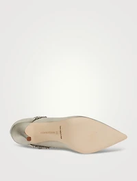 Hamedi Embellished Satin Mary Jane Pumps