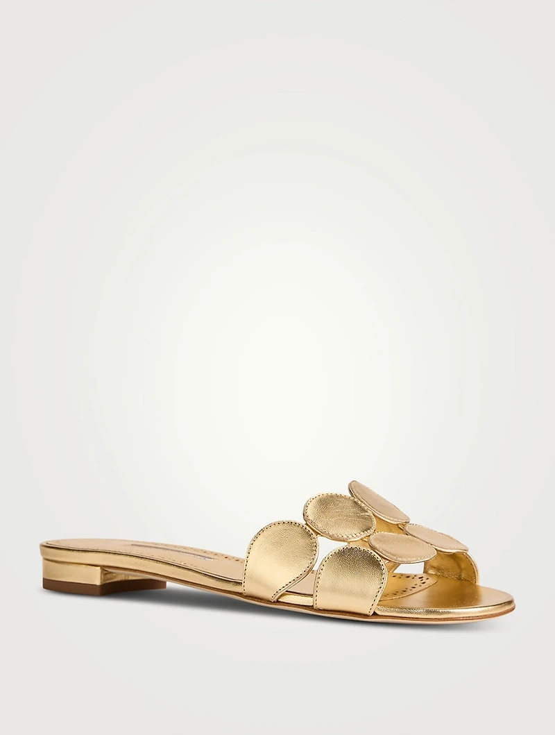 Haribalmu Metallic Leather Mules