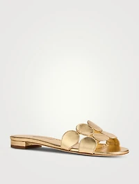 Haribalmu Metallic Leather Mules