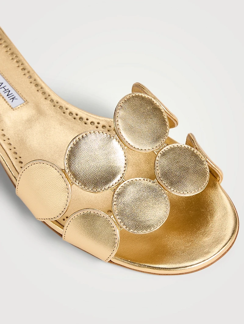 Haribalmu Metallic Leather Mules