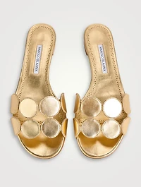Haribalmu Metallic Leather Mules