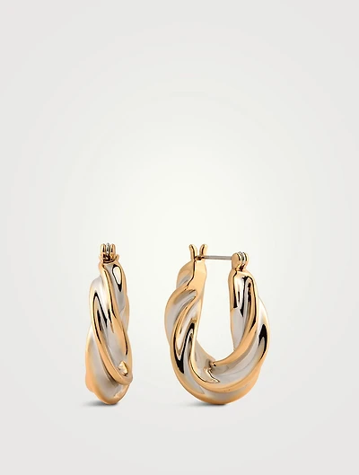 Perry Two-Tone Hoop Earrings