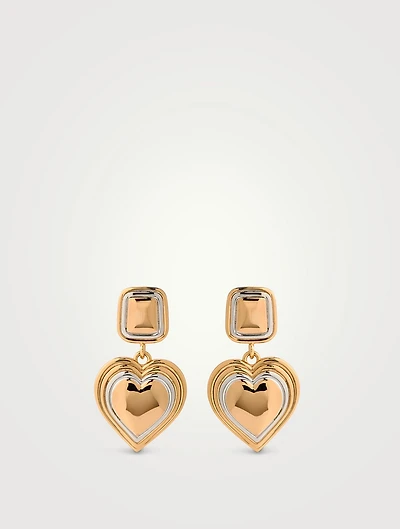 Two-Tone Heart Earrings