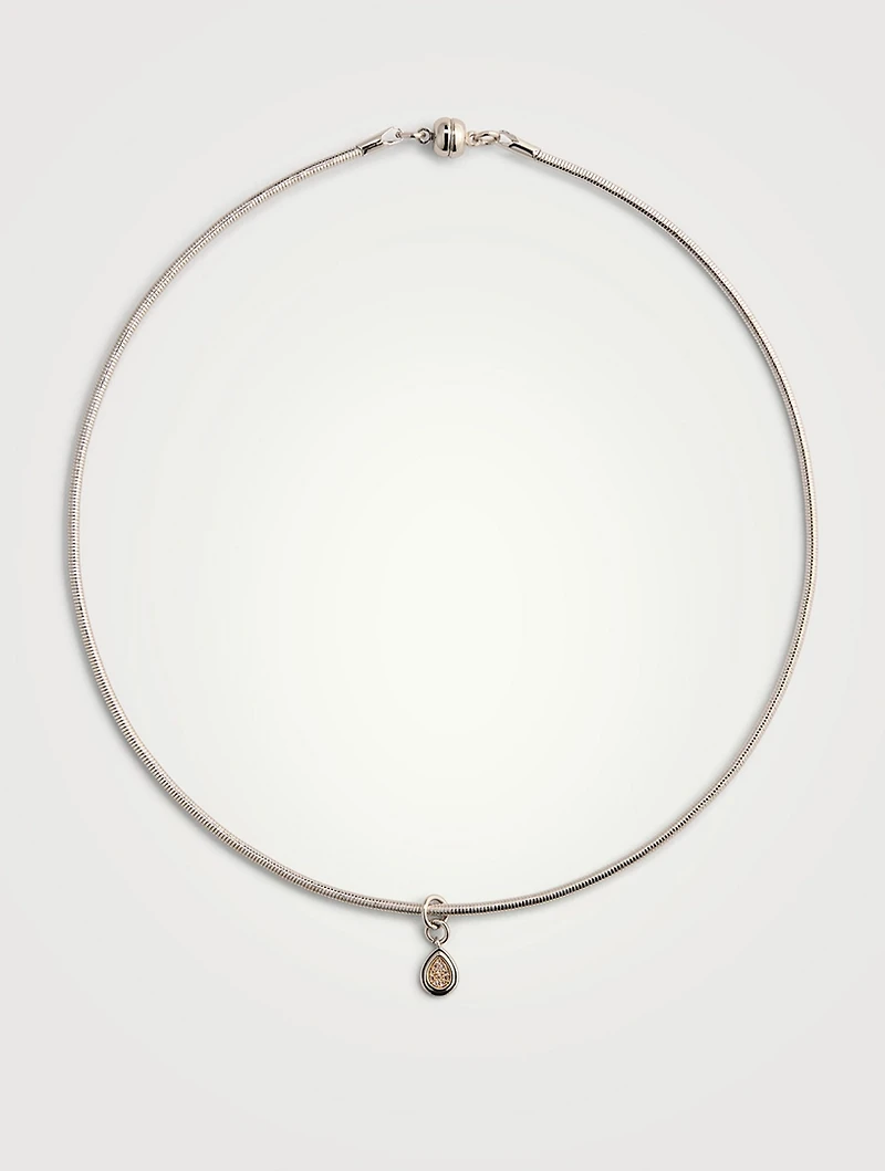 Pear Charm Snake Chain Necklace