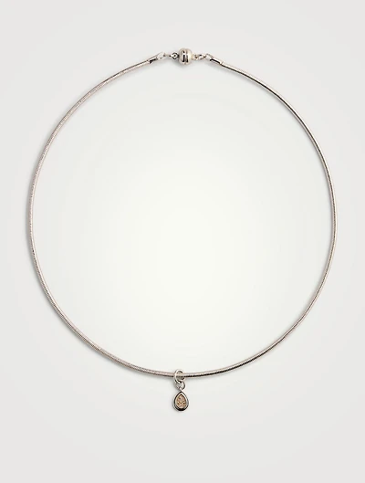 Pear Charm Snake Chain Necklace