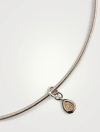 Pear Charm Snake Chain Necklace
